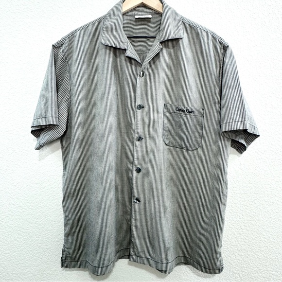 Calvin Klein Men’s Gray Striped Button-Up Lightweight Shirt Jacket Size L - Picture 2 of 9